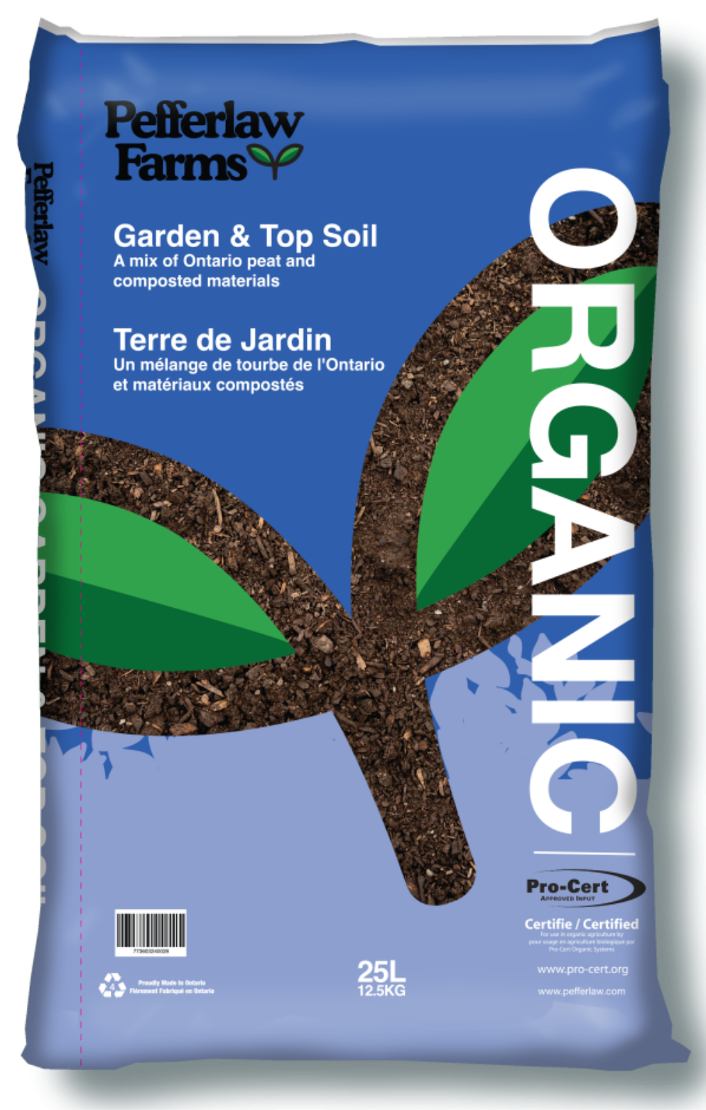 Organic Pefferlaw Farms Garden & Top Soil - 25L